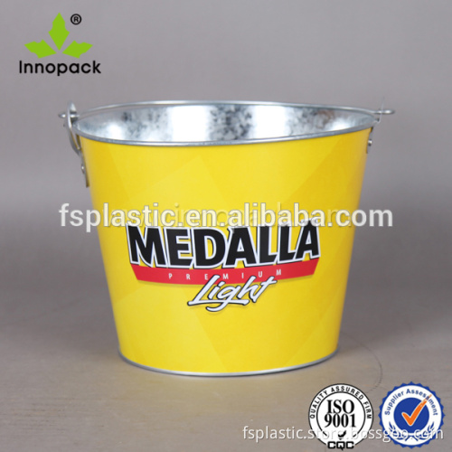 5 L metal pail for beer bottles cooler with custom logo